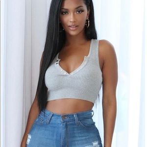 Gray Fashion Nova Crop Top